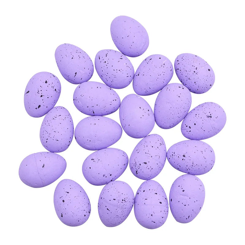 20/50Pcs Foam Easter Eggs Happy Easter Decorations Painted Bird Pigeon Eggs DIY Craft Kids Gift Favor Home Decor Easter Party