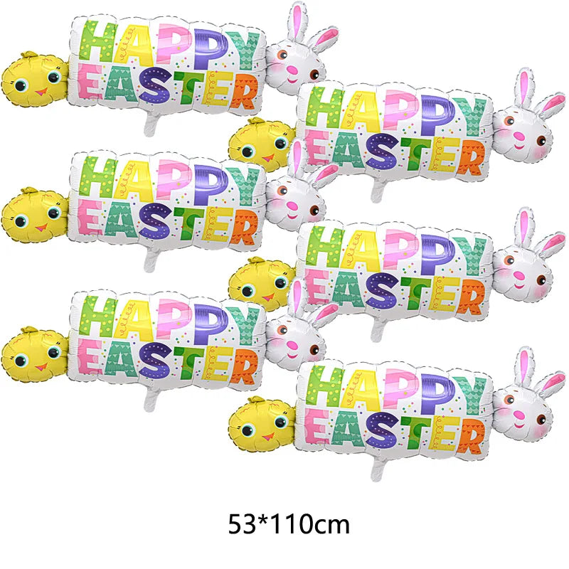 1pc,Large Easter Standing Balloon for Happy Easter Day Party Decorations 150cm Bunny Easter Egg Balloons Kids Party Favors