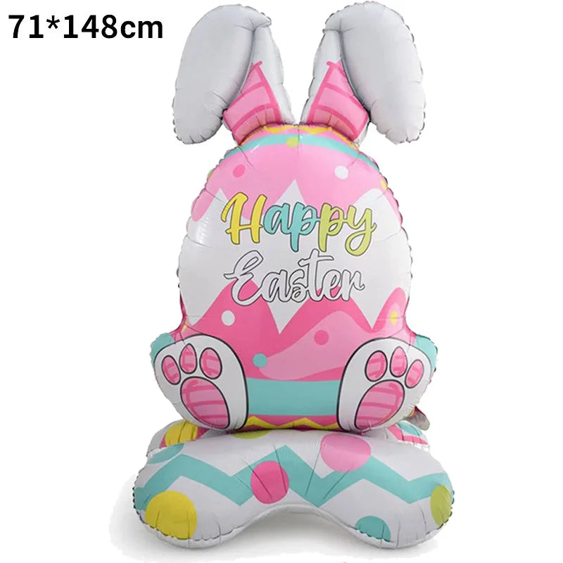 1pc,Large Easter Standing Balloon for Happy Easter Day Party Decorations 150cm Bunny Easter Egg Balloons Kids Party Favors