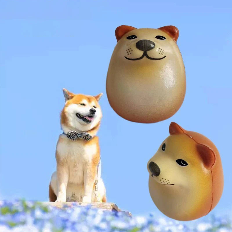 1PCS Creative Shiba Inu Realistic Egg Shape PVC Desk Decor Dog & Egg Union Decorations For Home Offices Fun Christmas Gifts