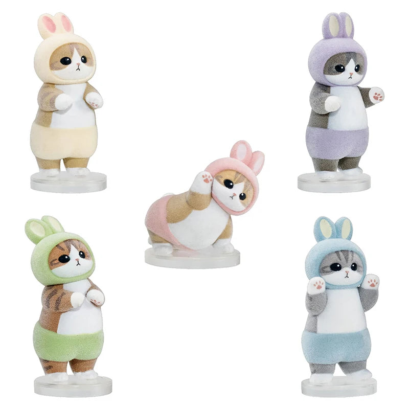 Mofusand Rabbit Costume, Stand in Line, Twist Egg, Bandai Genuine, Cute Cat Design Decoration, Plush Surface in Stock