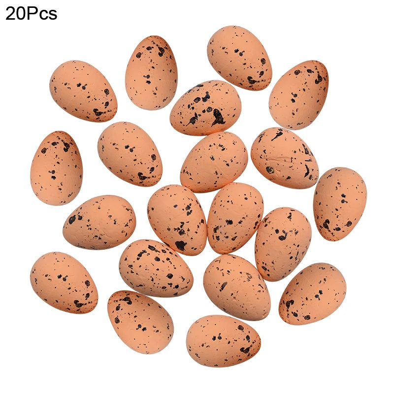 20/50Pcs Foam Easter Eggs Happy Easter Decorations Painted Bird Pigeon Eggs DIY Craft Kids Gift Favor Home Decor Easter Party