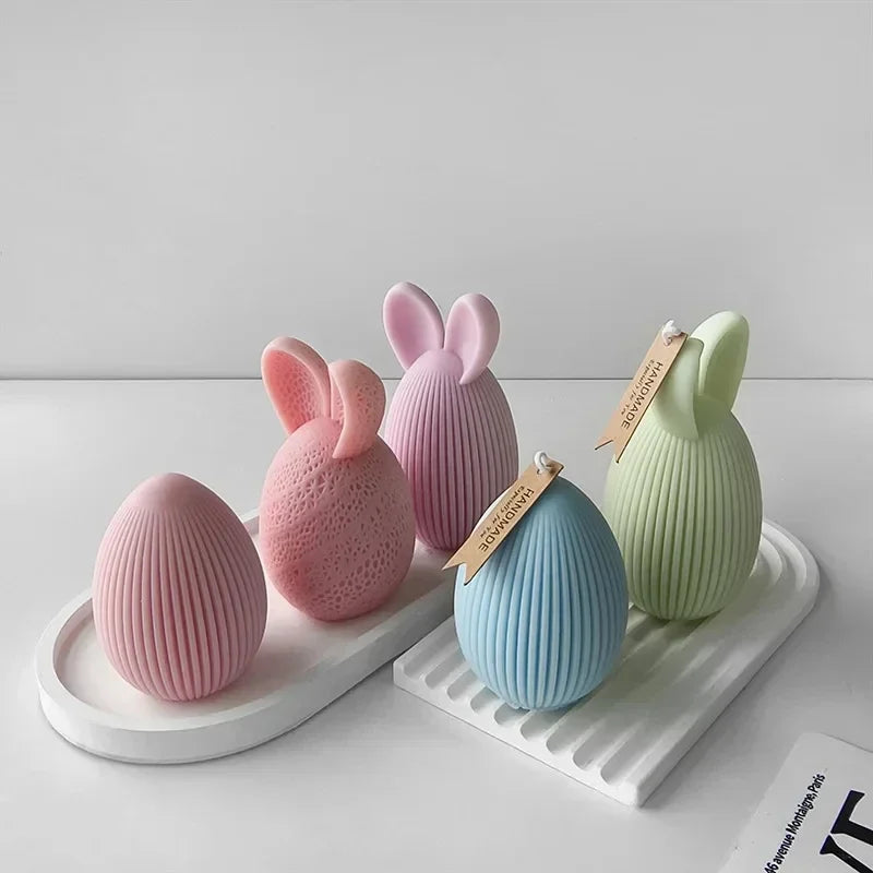 Easter Egg Silicone Mold Bunny Egg Shape Candle Plaster Ornament Mold Decoration Candle Making Supplies