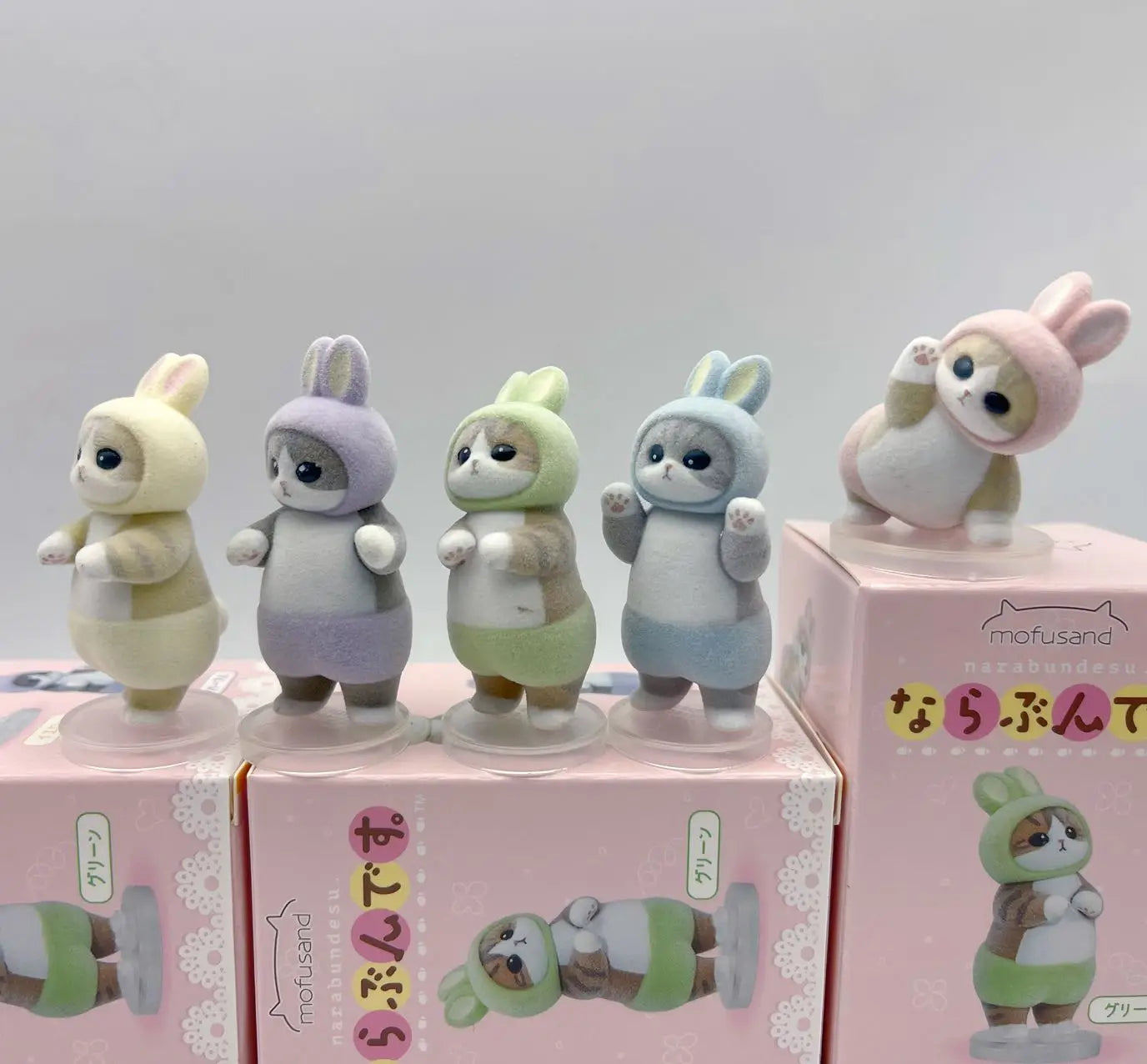 Mofusand Rabbit Costume, Stand in Line, Twist Egg, Bandai Genuine, Cute Cat Design Decoration, Plush Surface in Stock