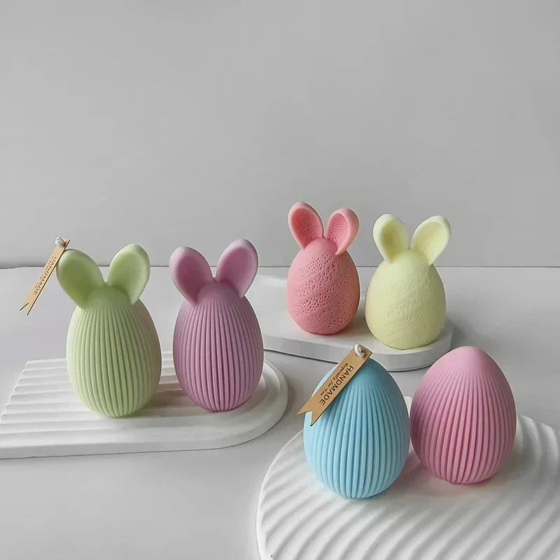 Easter Egg Silicone Mold Bunny Egg Shape Candle Plaster Ornament Mold Decoration Candle Making Supplies