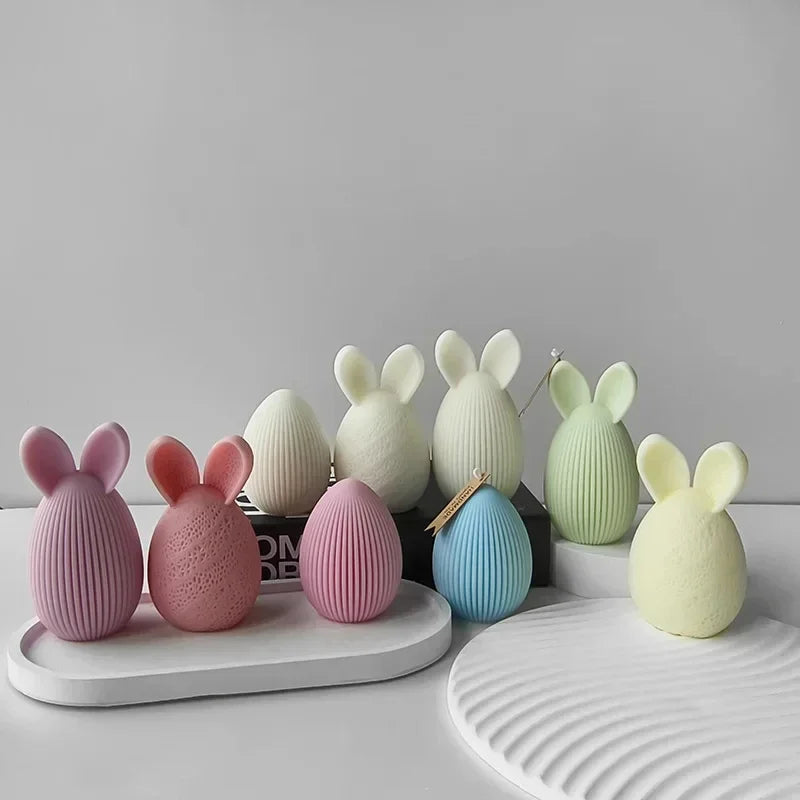 Easter Egg Silicone Mold Bunny Egg Shape Candle Plaster Ornament Mold Decoration Candle Making Supplies