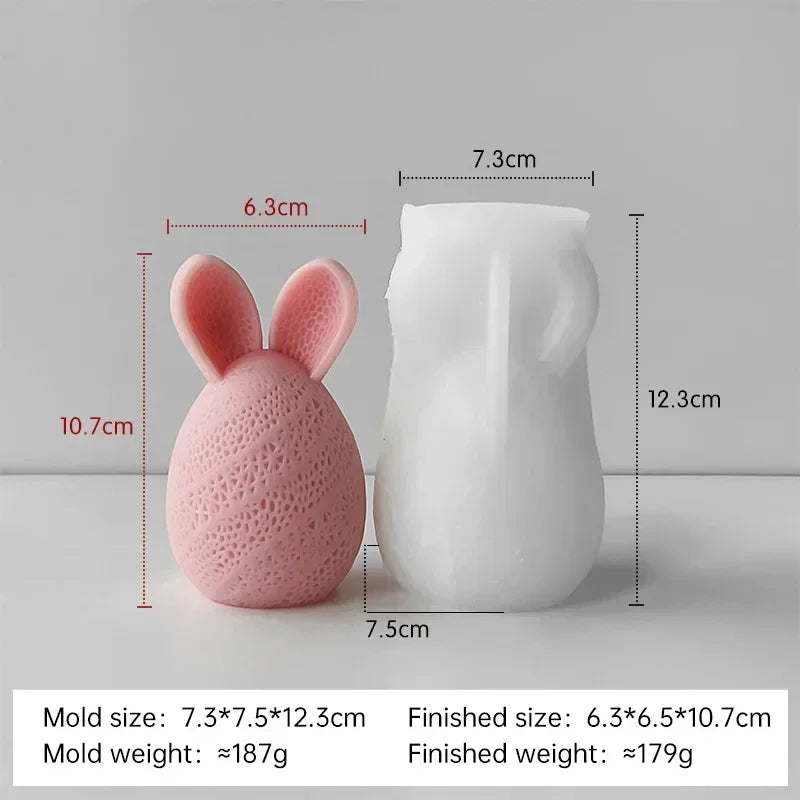 Easter Egg Silicone Mold Bunny Egg Shape Candle Plaster Ornament Mold Decoration Candle Making Supplies