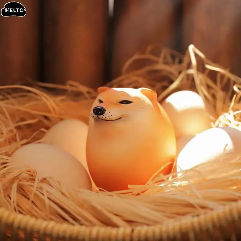 1PCS Creative Shiba Inu Realistic Egg Shape PVC Desk Decor Dog & Egg Union Decorations For Home Offices Fun Christmas Gifts