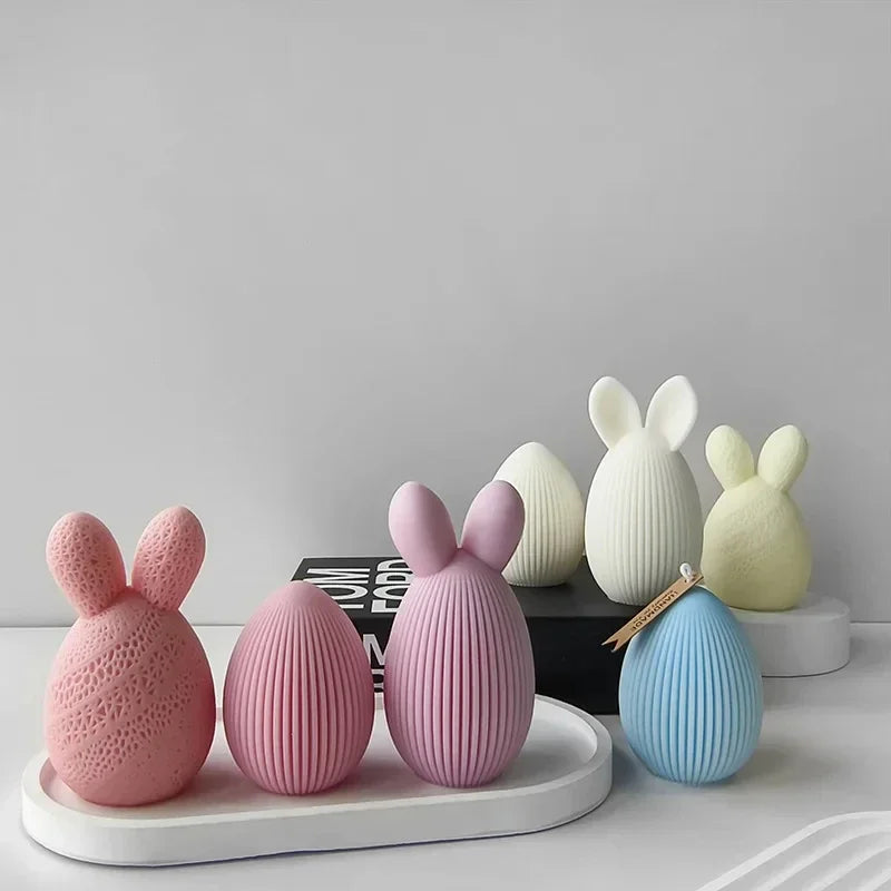 Easter Egg Silicone Mold Bunny Egg Shape Candle Plaster Ornament Mold Decoration Candle Making Supplies