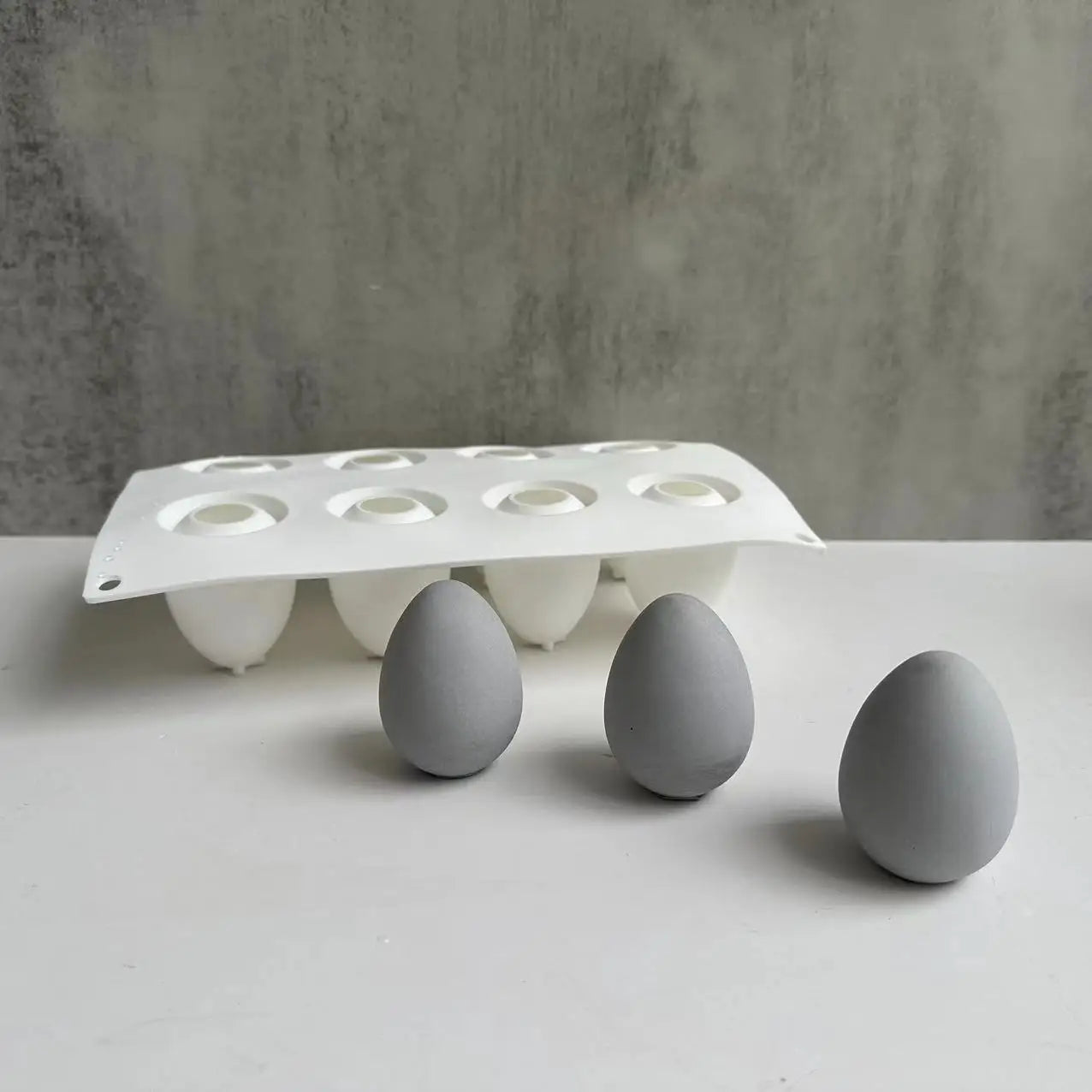 Easter Egg Silicone Mold Eight Holes Three-Dimensional Egg Shape Plaster Mold DIY Handmade Home Decoration for Easter Celebrate