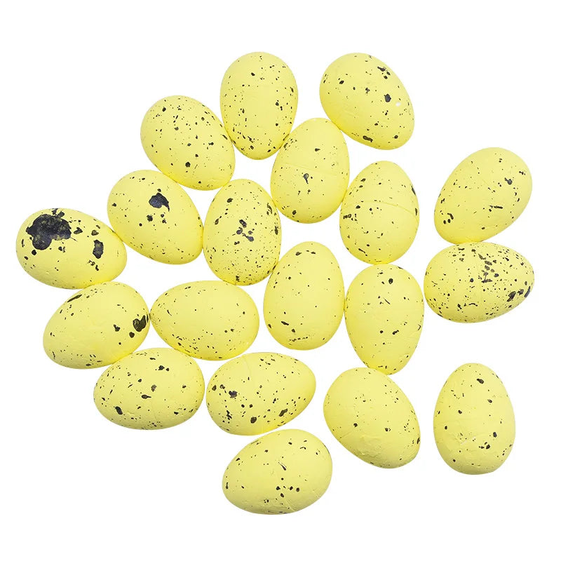 20/50Pcs Foam Easter Eggs Happy Easter Decorations Painted Bird Pigeon Eggs DIY Craft Kids Gift Favor Home Decor Easter Party