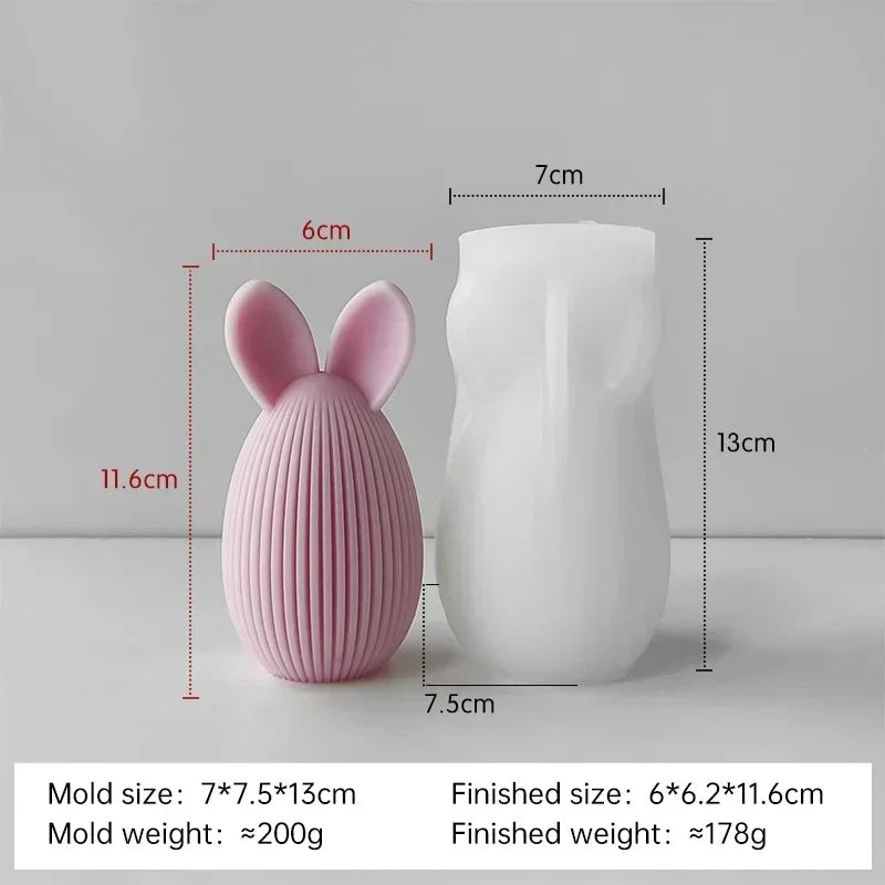 Easter Egg Silicone Mold Bunny Egg Shape Candle Plaster Ornament Mold Decoration Candle Making Supplies